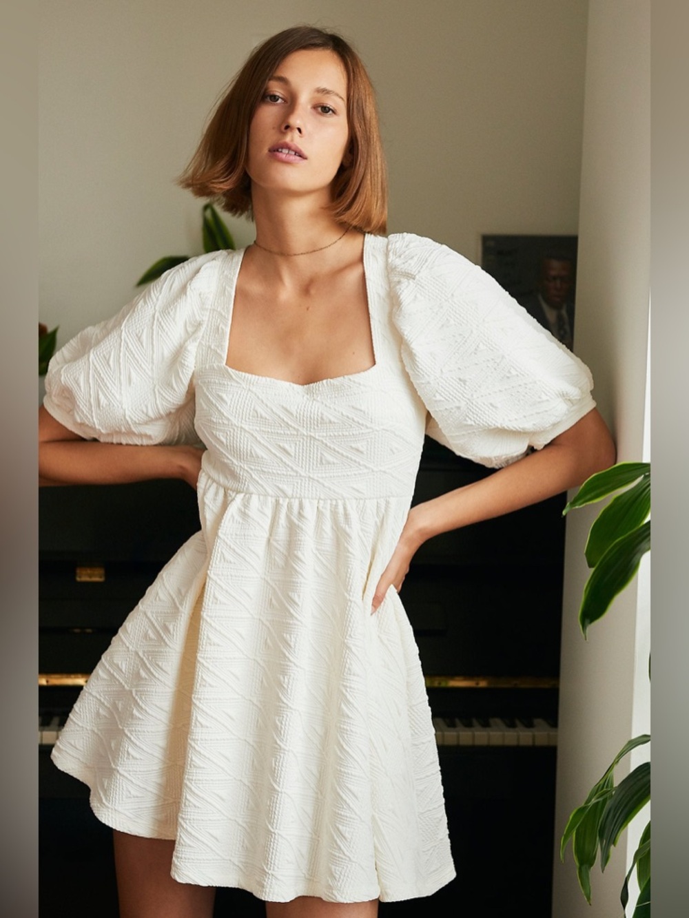 Free People Violet Mini Dress White Patterned Women’s size Medium